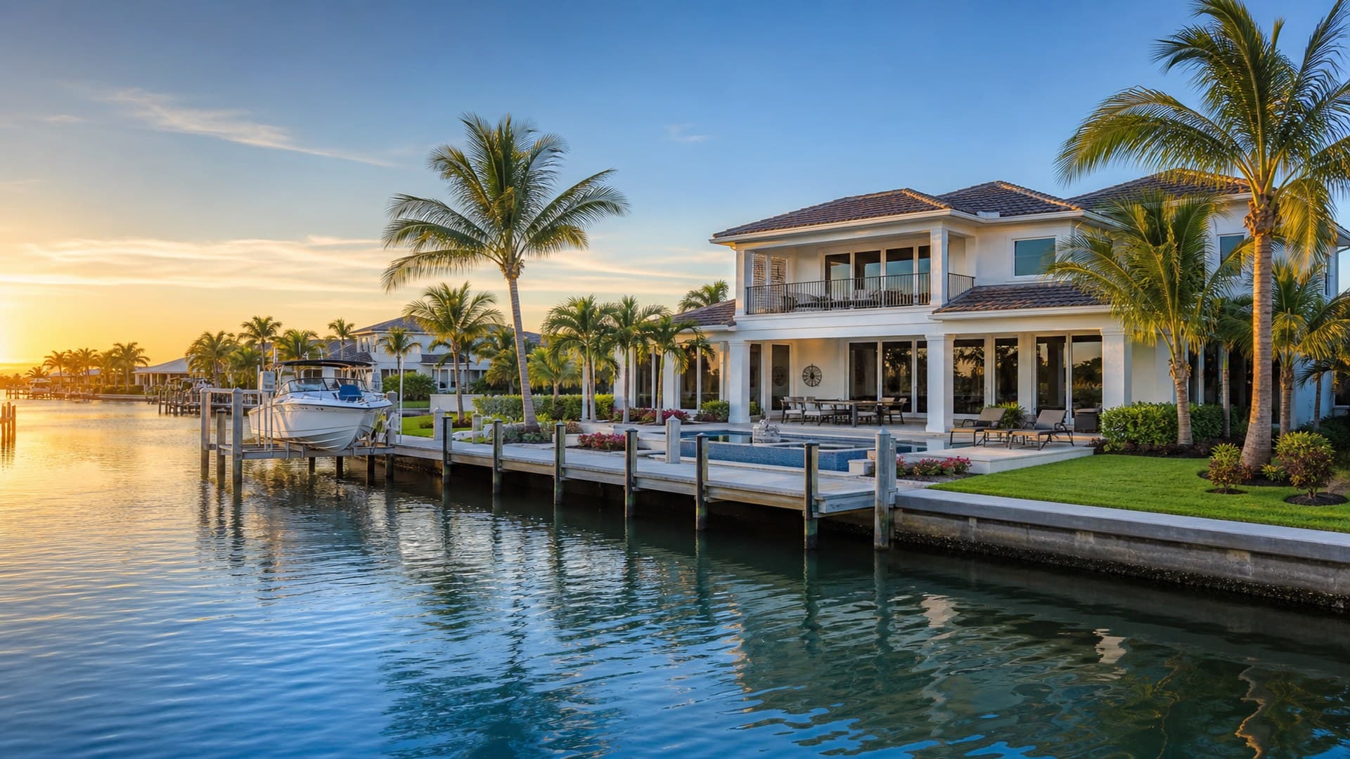 Miami waterfront home on a canal